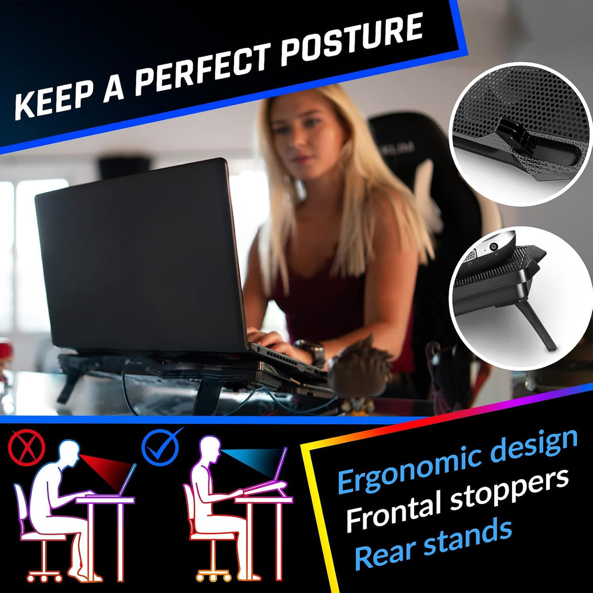 Wind Laptop Cooling Pad with 4 Fans at 1200 RPM, USB Powered Stand