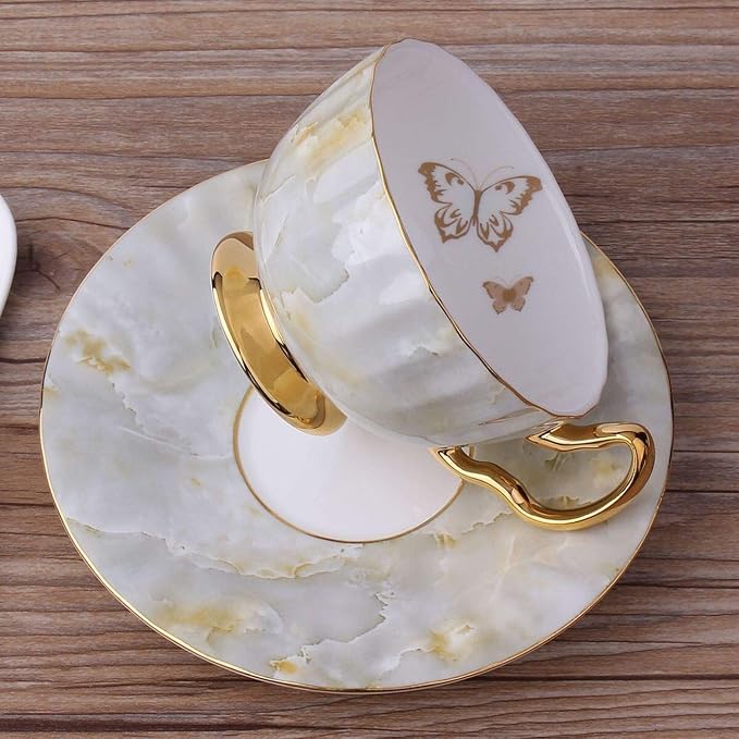 Bone China Cup and Saucer Set- Butterfly and Elegance