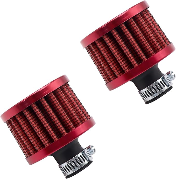 2Pcs 12mm Air Filter Mini Universal Vent Crankcase Cold Air Intake Breathe
