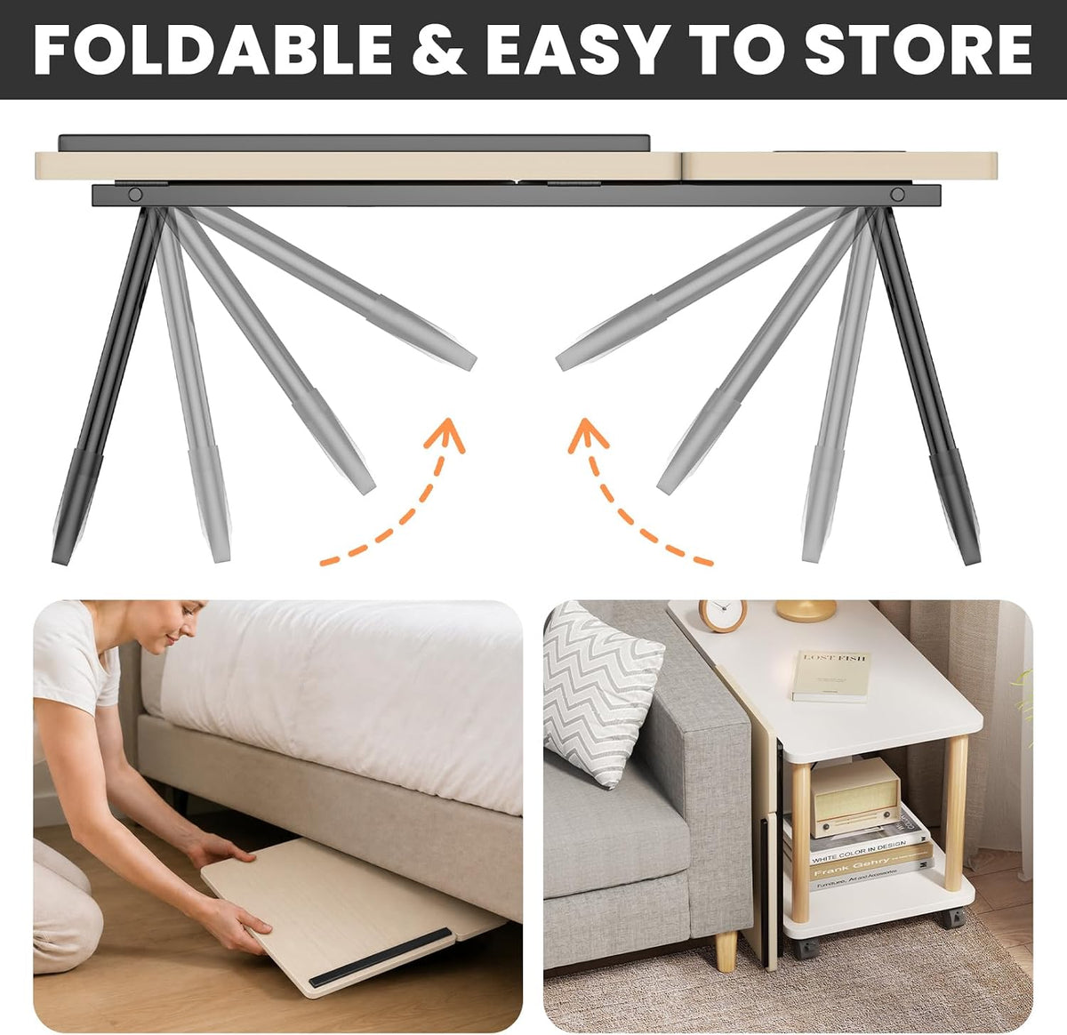 Laptop Bed Desk, 5-Angle Adjustable Bed Laptop Table with Cup Holder