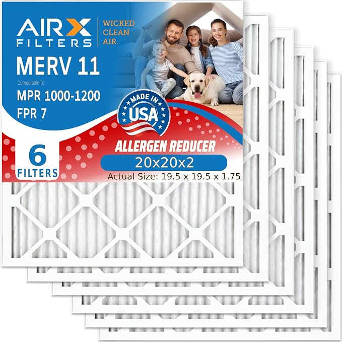 AIRX FILTERS WICKED CLEAN AIR. 20x20x2 Air Filter MERV 11 Electrostatic Pleated