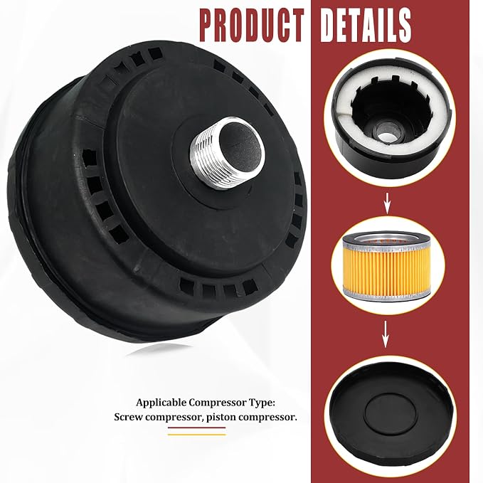 generic 1pcs 25mm/1Inch Air Compressor Noise Reducer Silencer Filter, Plastic