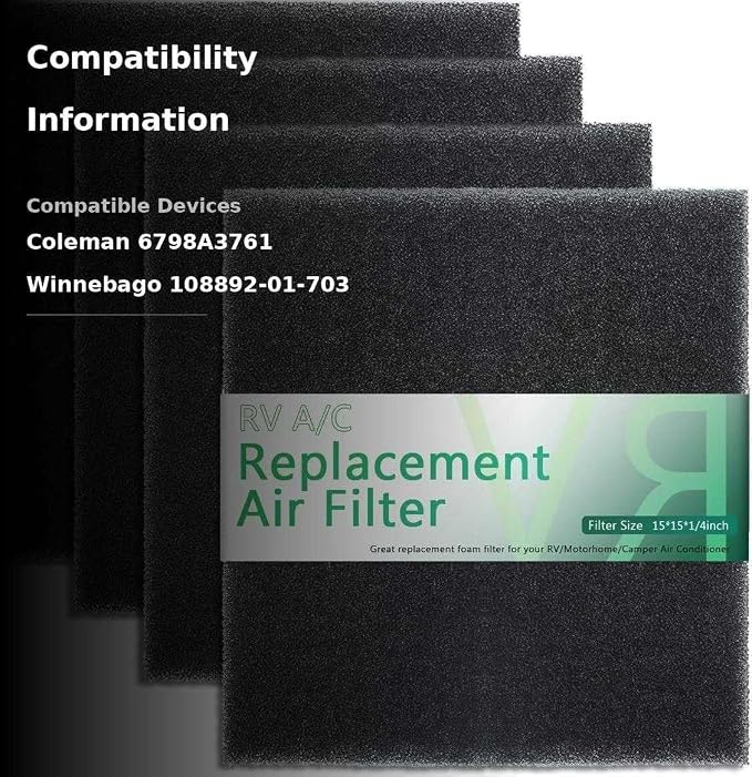 RV Air Conditioner Foam Filter Replacement 6798A3761 Compatible