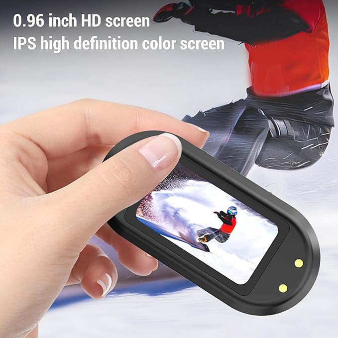 Pongnas Pet Camera Collar, 1080P HD Video Recording with Anti Shake, 0.96 Inch IPS Color Screen, Wide Angle Lens, Magnetic Mount, for Cycling Outdoor Pets (Black)