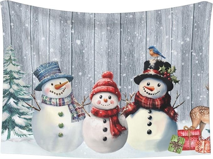 Winter Snowman Throw Blanket - Wodden Blanket for Dog Cat Snowy Pet Blankets 40x30 for Couch Sofa Bed