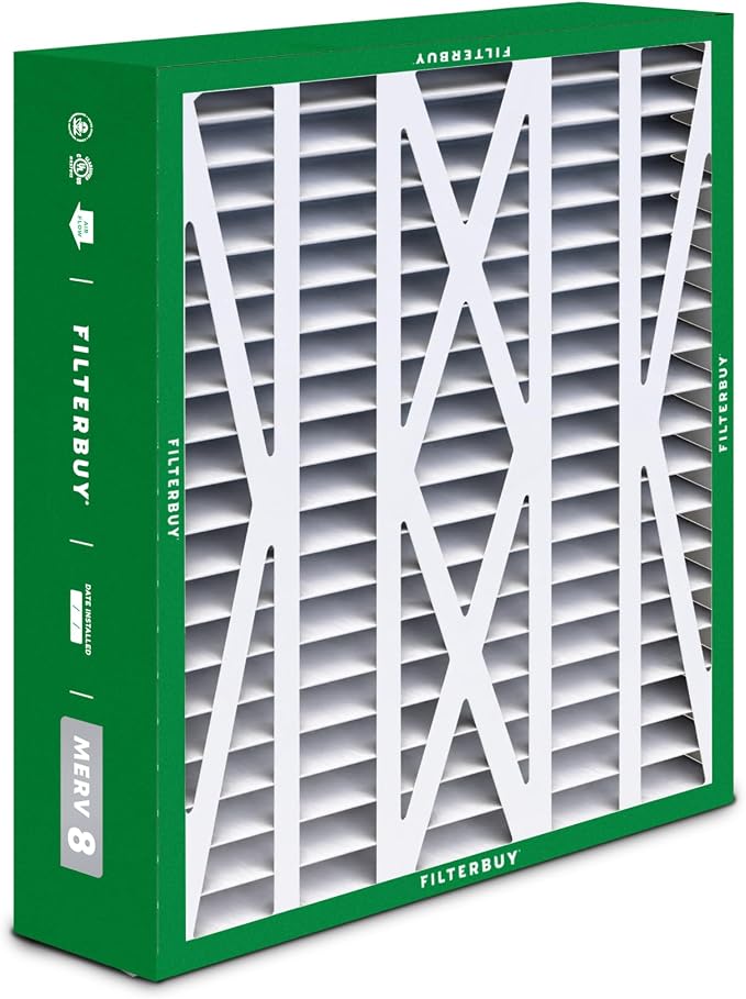 Filterbuy 20x23x5 Air Filter MERV 8 Essential Dust & Allergy Defense, Pleated