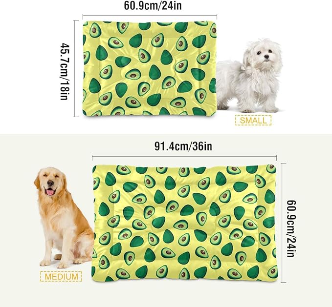 Pet Bed Yellow Avocado Dog Bed Mat Absorbing Non Slip Pad Pet Sleeping Mat for Small, Medium, and Large Dogs Puppy Cat 36 in x 24 in