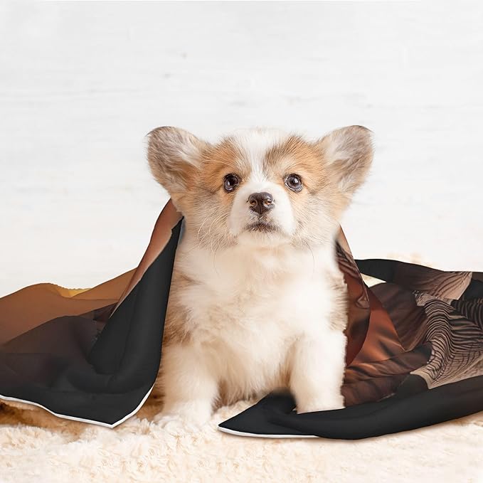 Waterproof Dog Blanket Soft Pet Blanket for Puppy Cat, Fleece Cat Throw Blankets for Furniture Bed Couch Sofa Reversible - Elephant Sunset in Kenya