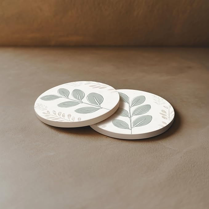 VEYRO Ceramic Coasters Set of 4 – Absorbent Stone Drink Coasters