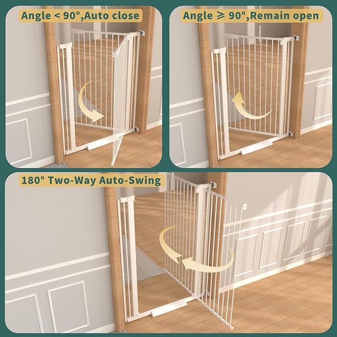 40.55" Tall, 45.86-53.74 Inch Wide, 1.37" Ultra Narrow Spacing Dog Pet Baby Gate Indoor for Doorway Hallway, Pressure Mounted 46 47 48 49 50 51 52 53 Inches Wide