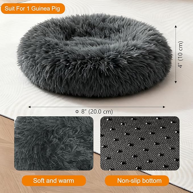 Guinea Pigs Bed Small Animal Bedding Donut-Shaped Burrowing Pet Bed Soft and Warm Hideaway with Spandex and Fleece Bottoms Cozy Carrier, Cage Accessories