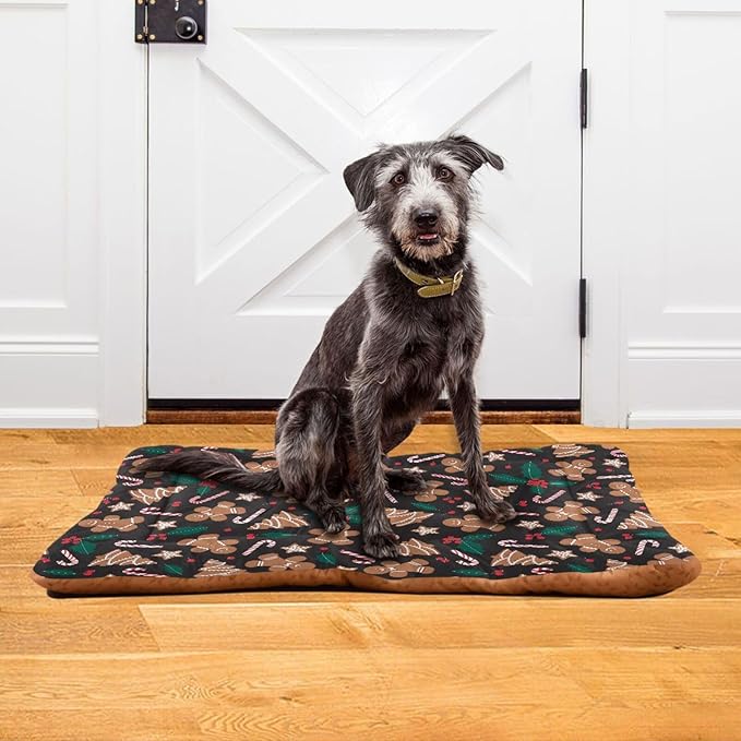 Cookie Gingerbread Man Pet Bed Cute Dog Bed Mat Absorbing Non Slip Pad Pet Sleeping Mat for Small, Medium, and Large Dogs Puppy Cat 24 in x 18 in