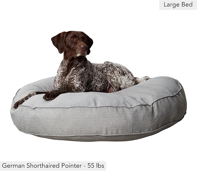 Gordie Round Indoor/Outdoor Pillow Style Dog Bed, Cement, Large