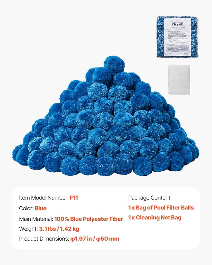 VEVOR Pool Filter Balls for Sand Filter, 3.1 lbs, Filter Balls Replace Pool
