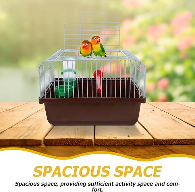 balacoo Portable Bird Cage with Food and Water Dispenser Spacious Travel Carrier for Parrots Lovebirds and Animals for Comfortable Travel and Outdoor Adventures