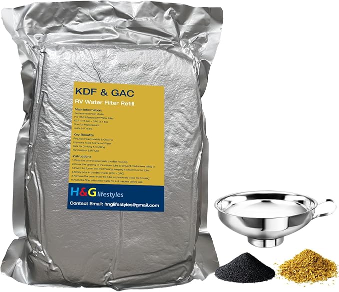 H&G Lifestyles KDF 55 Activated Granular Carbon Filter Media, Refill