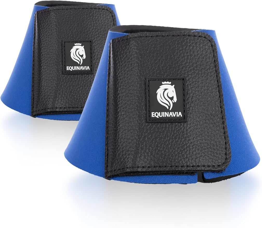 Equinavia Toki Bell Boots for Horses | Neoprene Overreach Boots - Royal Blue - L