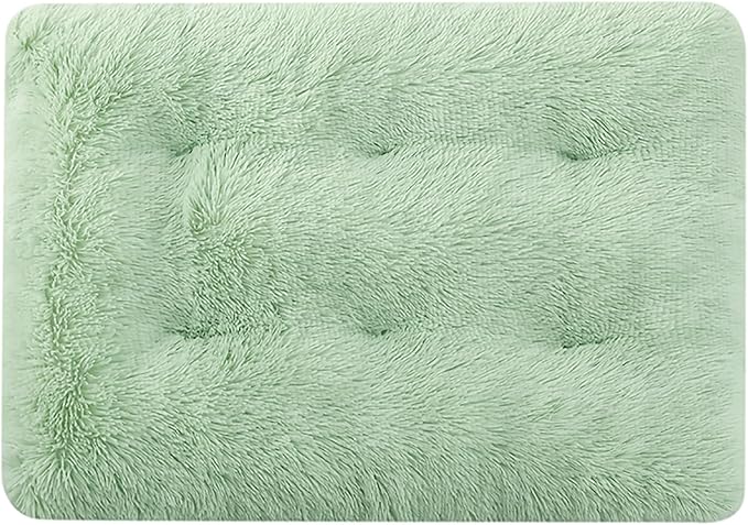 Dog Crate Mat, Dog Bed for Large Dogs, Comfy Fluffy Kennel Pad Anti-Slip for Dog beds & Furniture, Quilted Dog Bed for Pets for Medium/Small Dogs Cats (Color : Green 1, Size : 36x25)