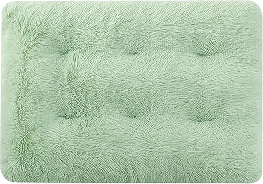 Dog Crate Mat, Dog Bed for Large Dogs, Comfy Fluffy Kennel Pad Anti-Slip for Dog beds & Furniture, Quilted Dog Bed for Pets for Medium/Small Dogs Cats (Color : Green 1, Size : 25x18)