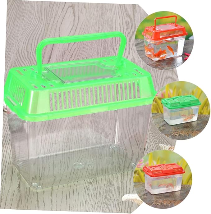 BESTOYARD Small Plastic Turtle Tank Portable Clear Fish Tank for Snakes Spiders and Small Pets Lightweight Reptile Breeding Container Multi-Purpose Terrarium for Home Use