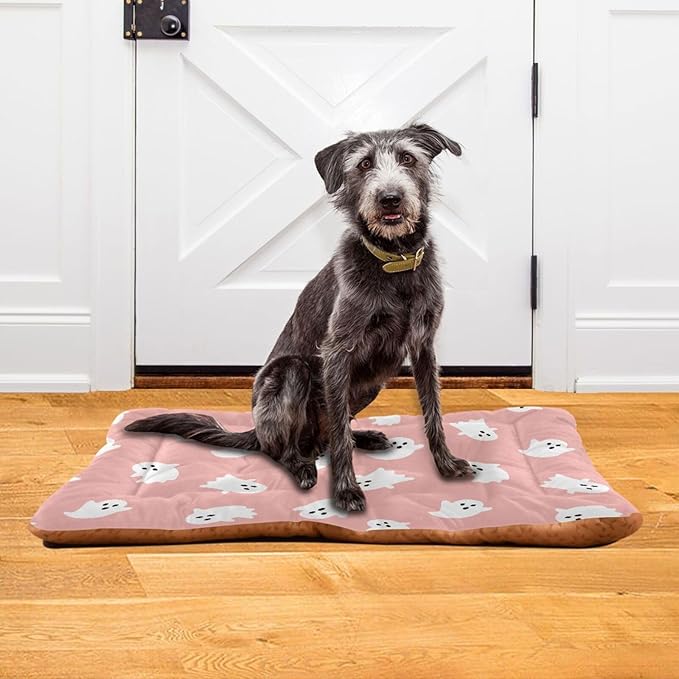 Halloween Ghost Pet Bed Cute Dog Bed Mat Absorbing Non Slip Pad Pet Sleeping Mat for Small, Medium, and Large Dogs Puppy Cat 24 in x 18 in
