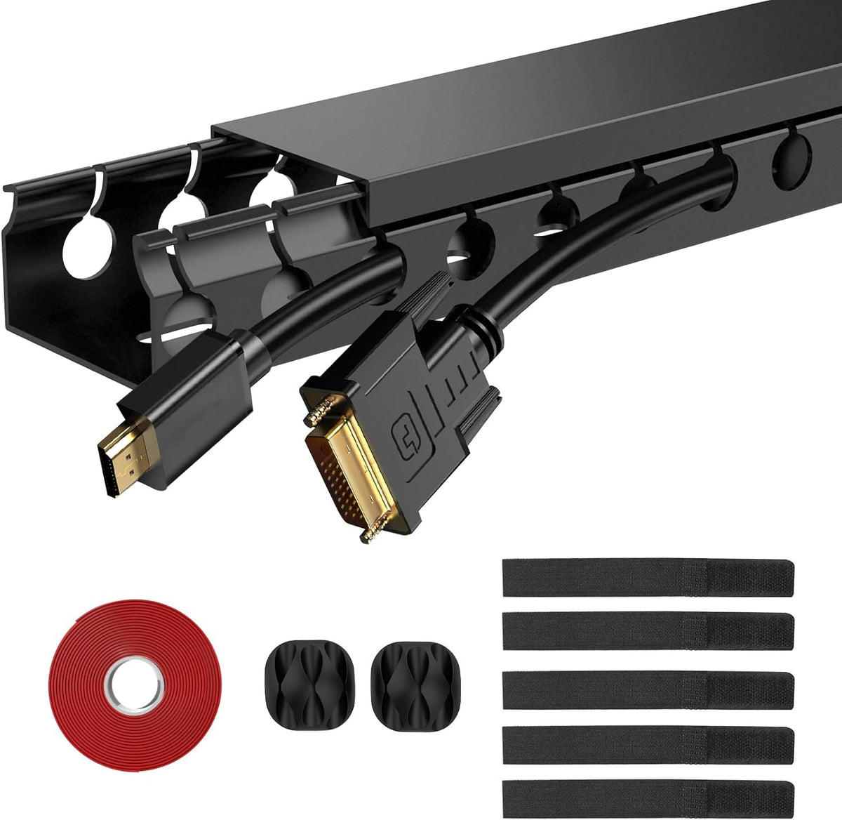ENONCI Cable Raceway 154in Wire Covers Under Desk Cable Management 10-Pack