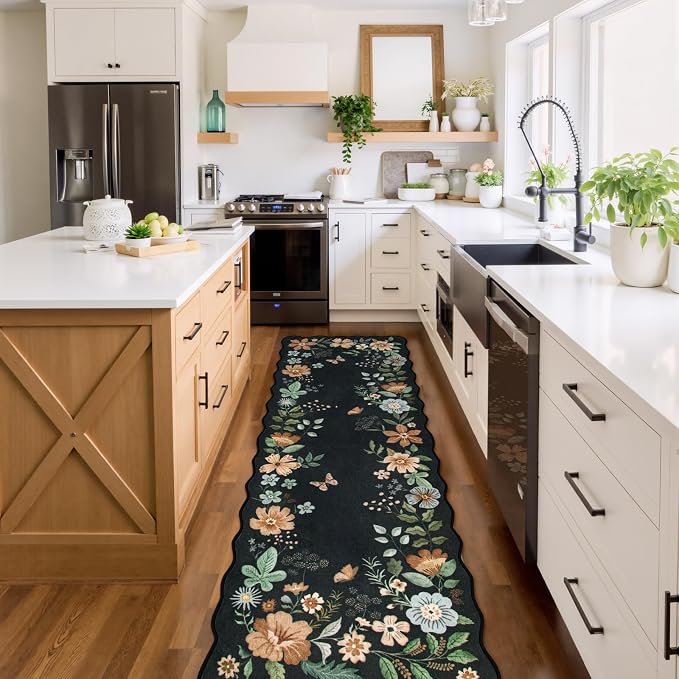 Lahome Floral Runner Rug for Hallways, Soft Washable Hallway Rugs