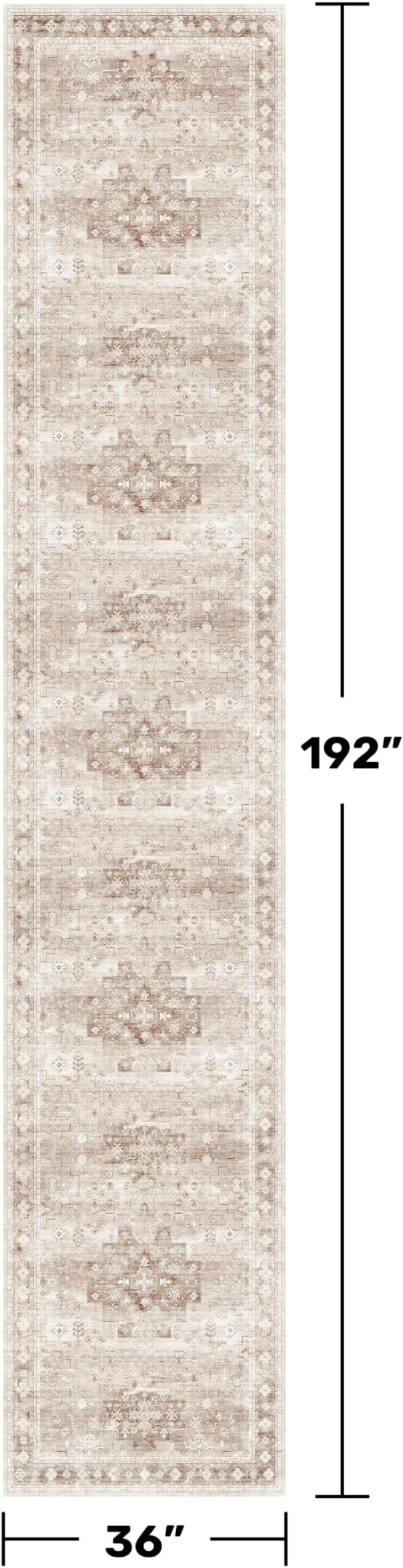 Hazo Haus Beige Boho 3x16 Extra Long Runner Rug