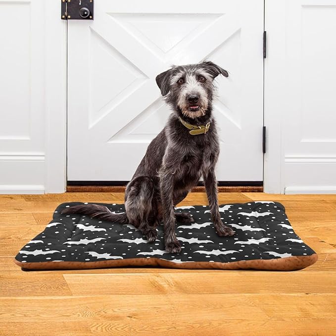 Pet Bed Halloween Bats Dog Bed Mat Absorbing Non Slip Pad Pet Sleeping Mat for Small, Medium, and Large Dogs Puppy Cat 36 in x 24 in
