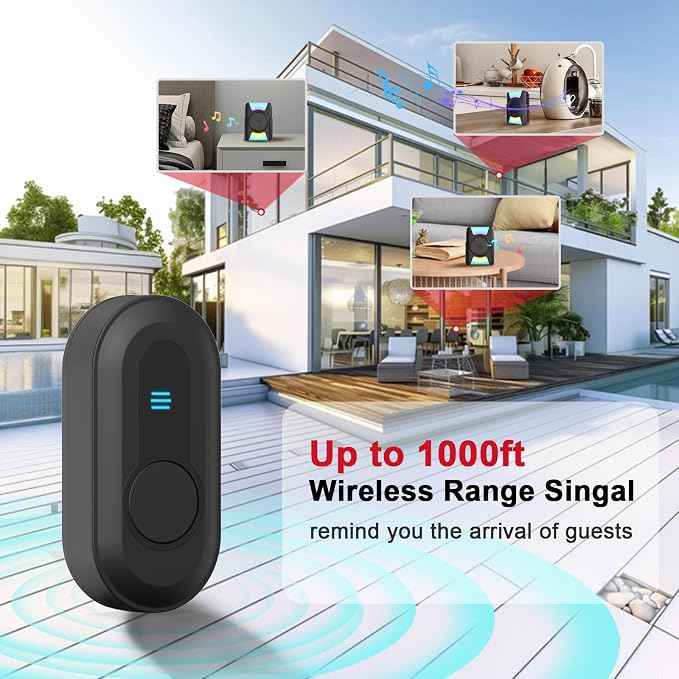 CallToU Hearing Impaired Doorbell, Waterproof Door Chime Kit 1000ft Wireless