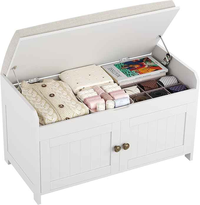 HOMEFORT 30" Shoe Bench with Lift Top Storage, Entryway Bench with Cushioned