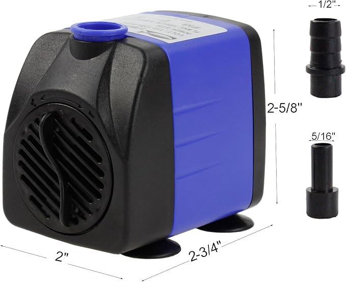 AQUANEAT Small Fountain Pump, 265 GPH Submersible Water Pump
