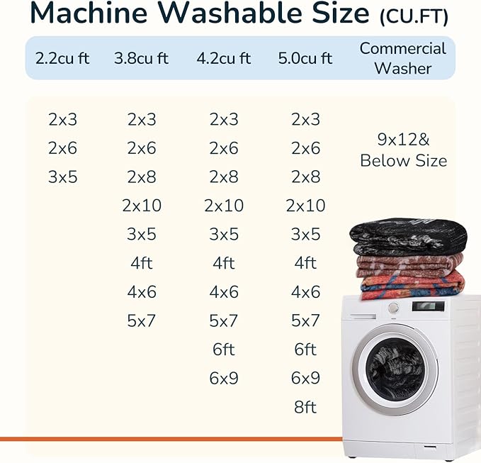 BESTSWEETIE Area Rug 6x9 Rug Machine Washable Non-Slip Low Pile Print Pattern
