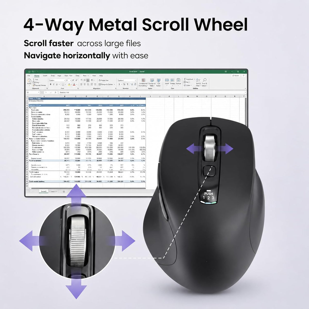 Wireless Keyboard and Mouse Combo, Multi-Device, Silent (Black)