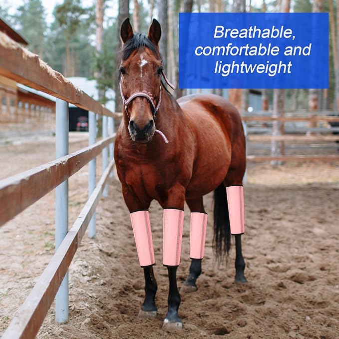 Set of 16 Mesh Fly Boots for Horse Breathable Mesh Horse Boots Protective Horse Leg Wraps Horse Leggings for Preventing Flies and Mosquitoes Bites