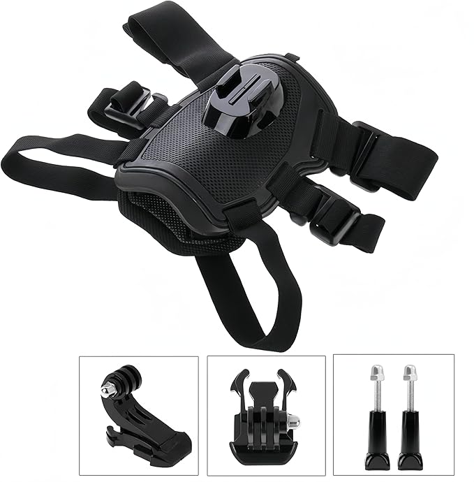 Dog Harness for Gopro, with 2 Mouting Base,Soft Adjustable for Small Medium and Large Dogs for Gopro 12 11 10 9 8 7 6 5 4 3, for DJI Osmo Pocket Camera and Insta360