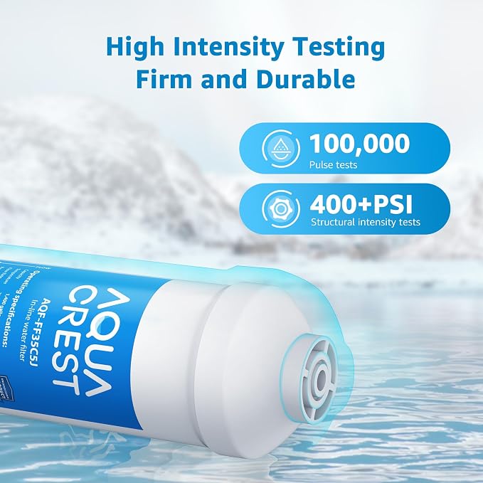 AQUA CREST FF35 Inline Water Filter Replacement, 1/4" Quick-Connect Replacement