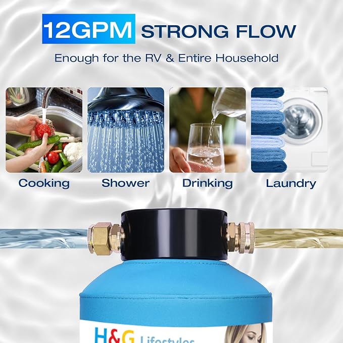 H&G Lifestyles RV Water Filter, Iron Filter