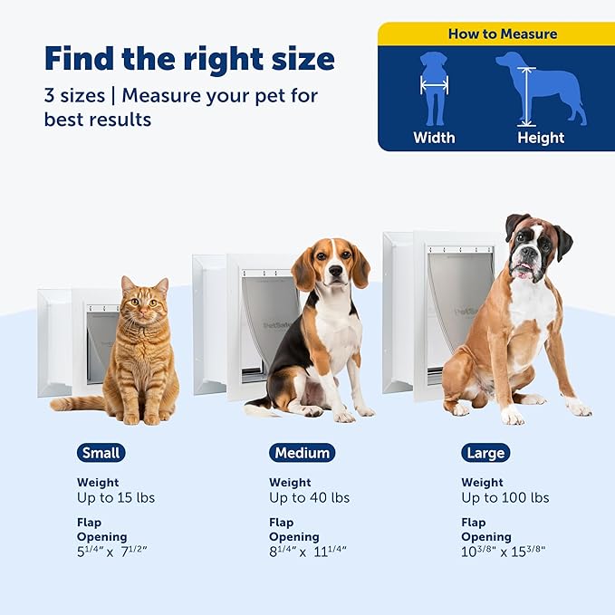 PetSafe Wall Entry Pet Door - Rust-Free Telescoping Frame - Easy Install for Interior & Exterior Walls 4 3/4" - 7" Thick - Small - for Pets Up to 15 Lb