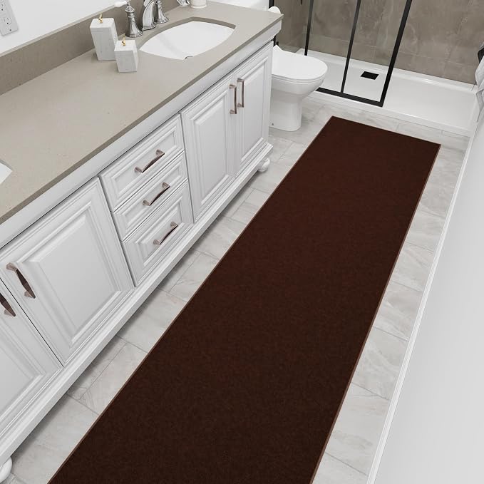 Ottomanson Hallway Runner Rug 2'7" x 9'10" Non Slip Solid Area Rugs Easy to