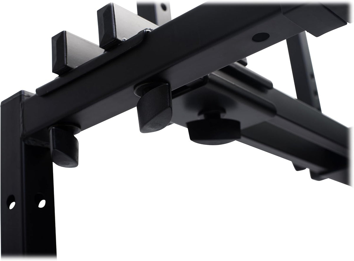 Griffin Double Piano Keyboard Stand & Laptop Mount (QuickFOLD Series) – 2 Tier/Dual Portable Studio Mixer Rack for Turntables, DJ Coffins, Digital Audio Gear & Music Equipment – Folding Multi Stage