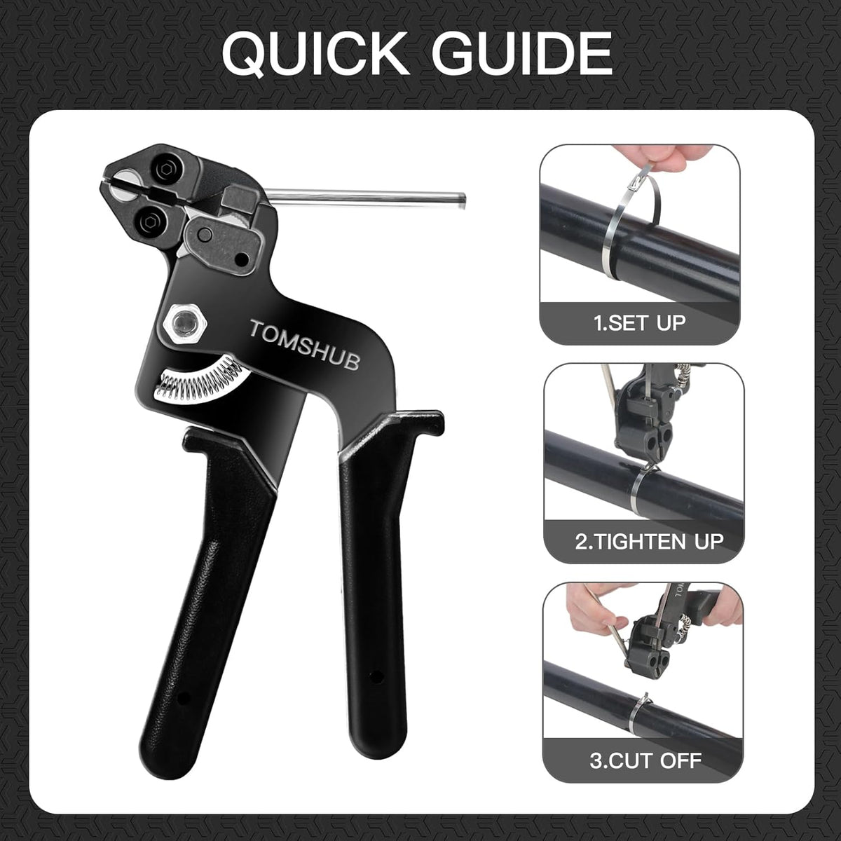 Metal Zip Tie Tool Kit, 100pcs 11.8 Inch Stainless Steel Zip Ties