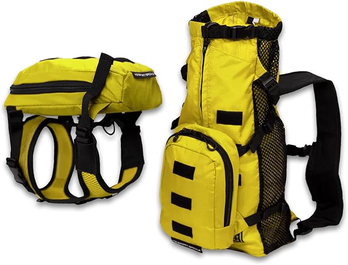 K9 Sport Sack Walk-On - X-Small, Buttercup Yellow - Ideal for Dogs with 9-12” Back Length - Lightweight, Packable, Backpack-Style Carrier - Includes Compatible Harness & Storage Bag