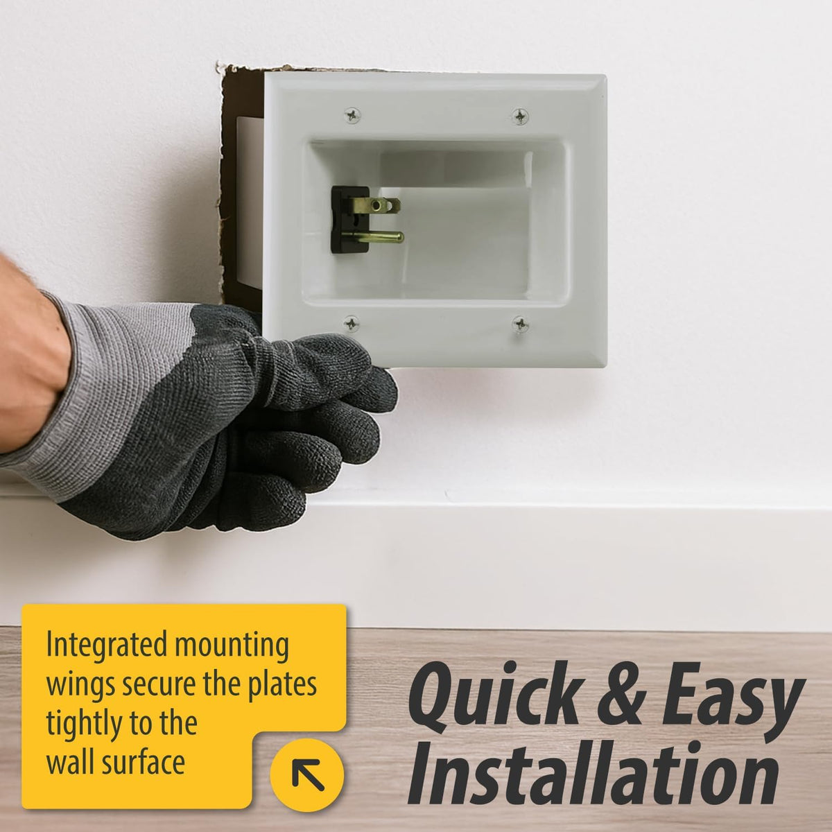 DataComm Electronics Recessed Pro-Power Kit, in-Wall Cable Management