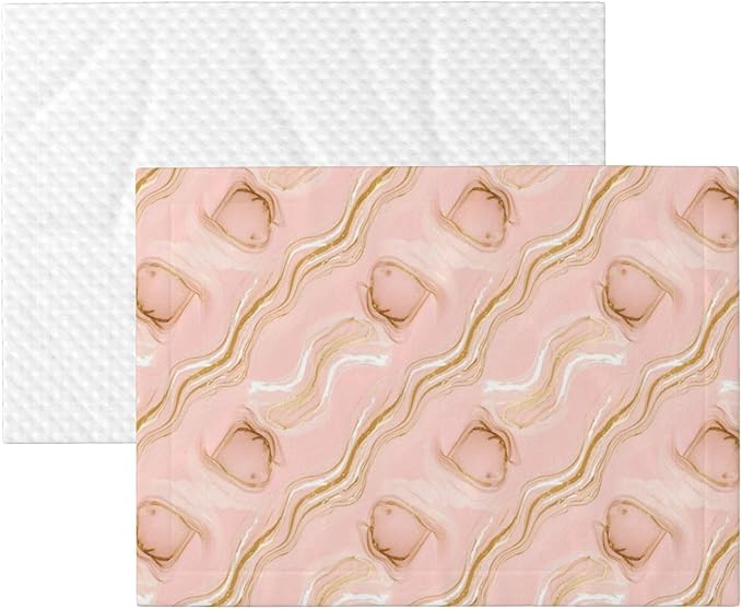 Double Sided Pet Mat for Dog Bed Topper Cat Blanket Furniture Protector, Pink Tie Dye Marble Texture, Reversible Plush with Tactile Dot Pattern for Style Change