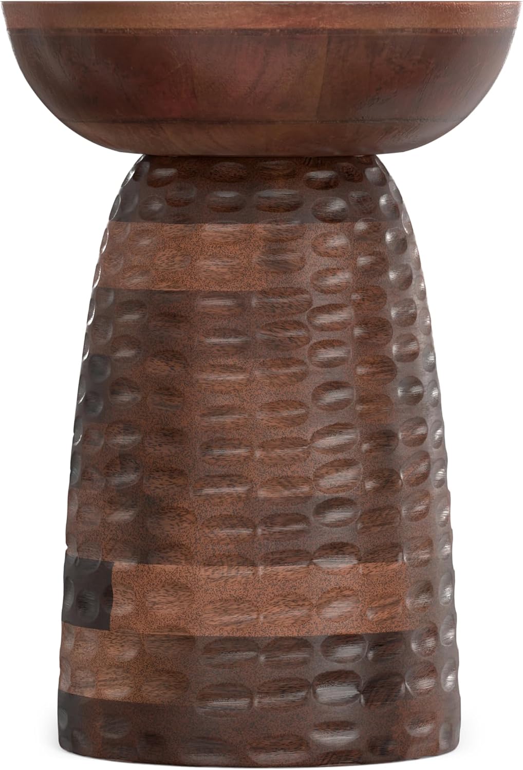 SIMPLIHOME Boyd 13" Wide Solid Wood Round End Table in Warm Dark Brown