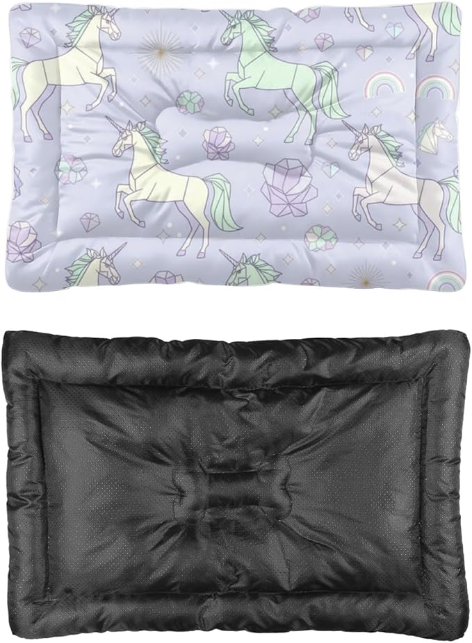 Dreamy Horse Pale Purple Dog Beds and Furniture Pet Sleeping Mat Pet Sleeping Pad Dog Crate Bed Washable Non-Slip Cage Bed for Crate for Cage Mat Large Pillow Indoor Outdoor 24X18 Inch