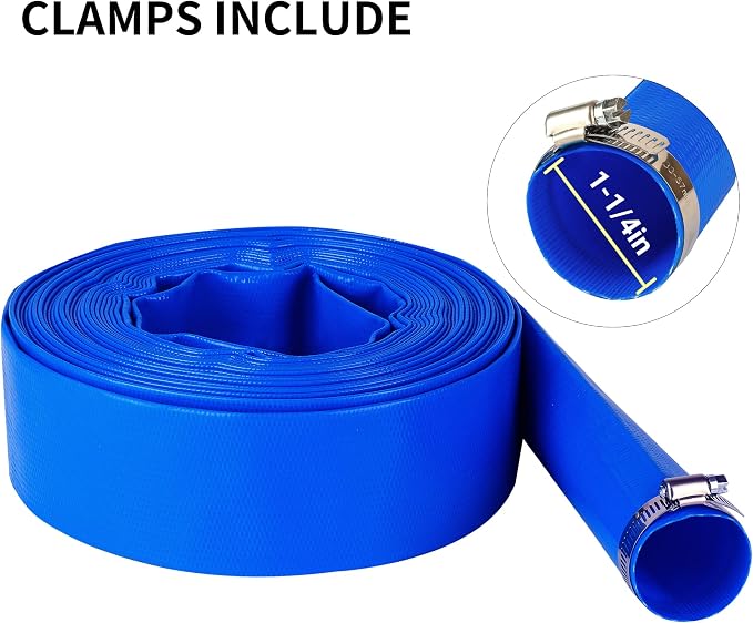 1-1/4" x 100 FT Pool Backwash Hose,