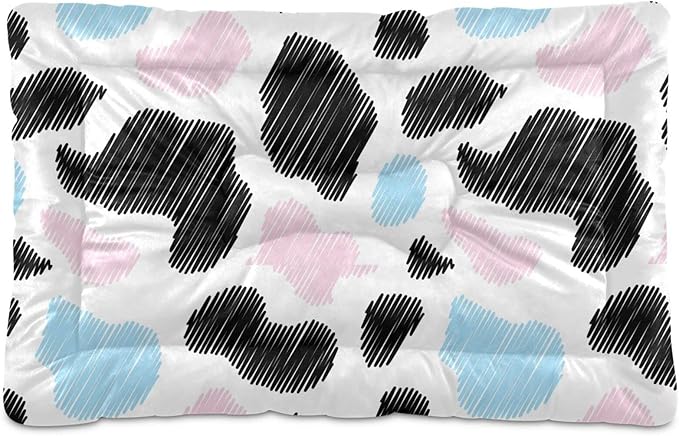 Pet Bed Milk Cow Print Dog Bed Mat Absorbing Non Slip Pad Pet Sleeping Mat for Small, Medium, and Large Dogs Puppy Cat 36 in x 24 in