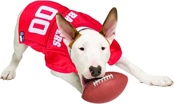 Pets First NCAA College Wisconsin Badgers Mesh Jersey for DOGS & CATS, XX-Large. Licensed Dog Jersey with your Favorite Football/Basketball College Team
